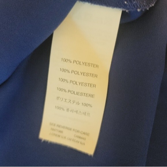 J. Crew Royal Blue Tassel Trim Long Sleeve Tunic Polyester Blouse Top Size 2 - Picture 6 of 11